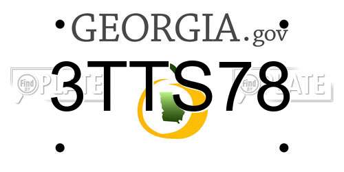 3TTS78 Georgia License Plate