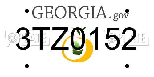 3TZ0152 Georgia License Plate