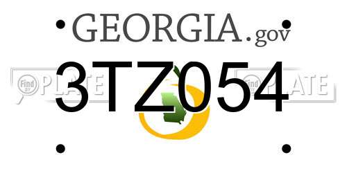 3TZ054 Georgia License Plate