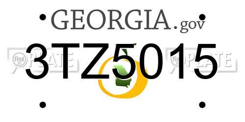 3TZ5015 Georgia License Plate