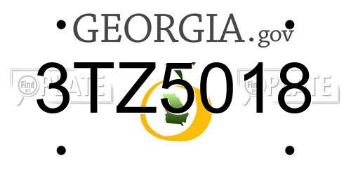 3TZ5018 Georgia License Plate