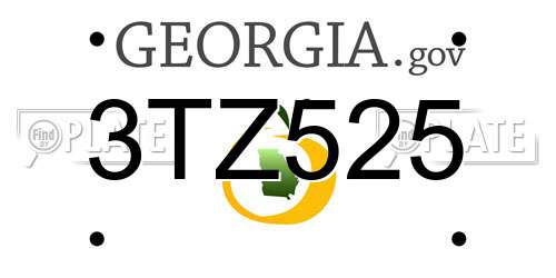 3TZ525 Georgia License Plate