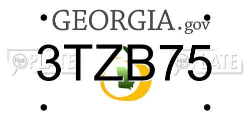 3TZB75 Georgia License Plate
