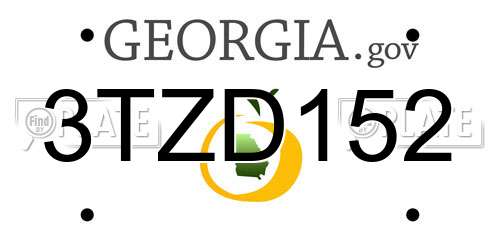3TZD152 Georgia License Plate