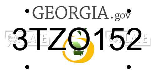 3TZO152 Georgia License Plate