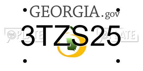 3TZS25 Georgia License Plate