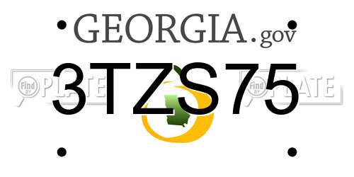 3TZS75 Georgia License Plate