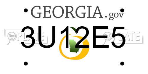 3U12E5 Georgia License Plate