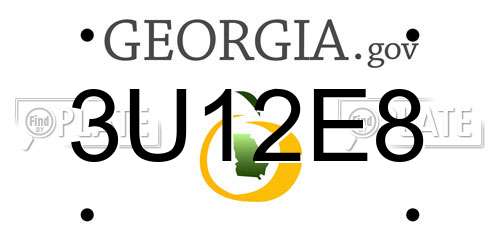 3U12E8 Georgia License Plate