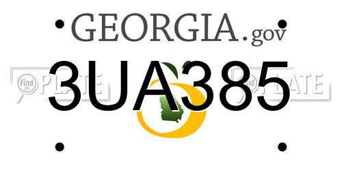 3UA385 Georgia License Plate