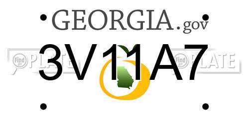 3V11A7 Georgia License Plate