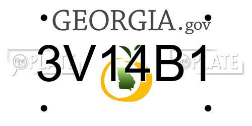 3V14B1 Georgia License Plate