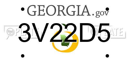 3V22D5 Georgia License Plate