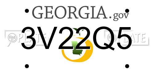 3V22Q5 Georgia License Plate