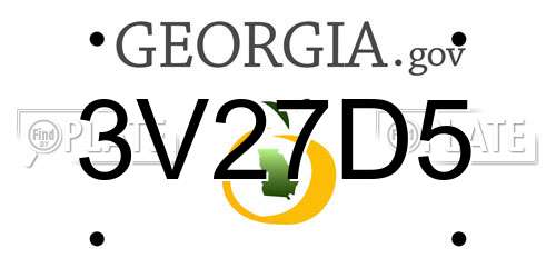 3V27D5 Georgia License Plate