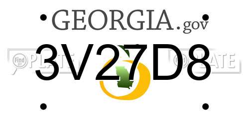 3V27D8 Georgia License Plate