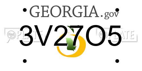 3V27O5 Georgia License Plate