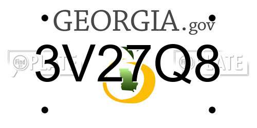 3V27Q8 Georgia License Plate