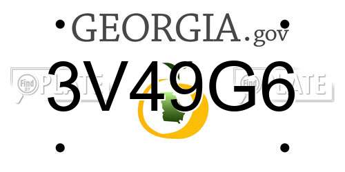 3V49G6 Georgia License Plate