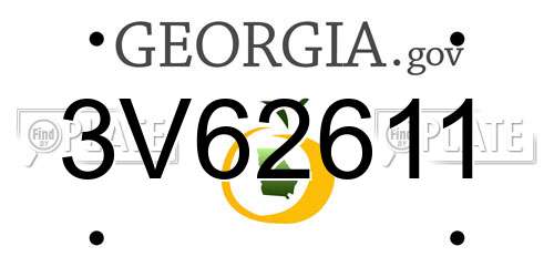 3V62611 Georgia License Plate