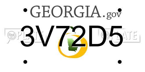 3V72D5 Georgia License Plate