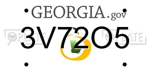 3V72O5 Georgia License Plate