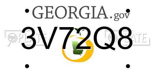 3V72Q8 Georgia License Plate