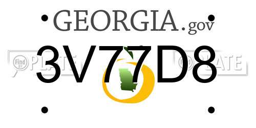 3V77D8 Georgia License Plate