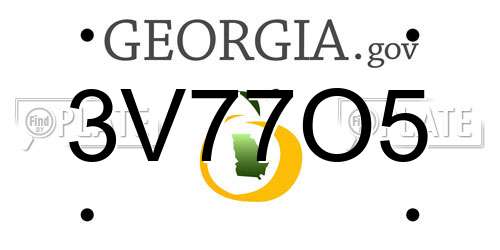 3V77O5 Georgia License Plate