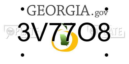 3V77O8 Georgia License Plate