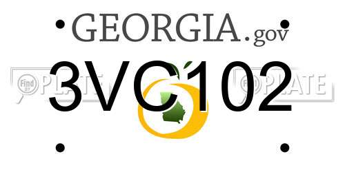 3VC102 Georgia License Plate
