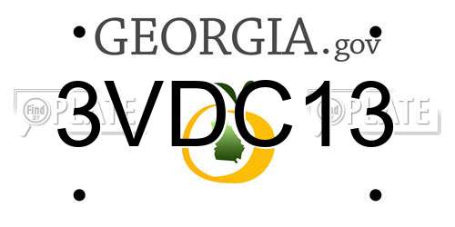 3VDC13 Georgia License Plate