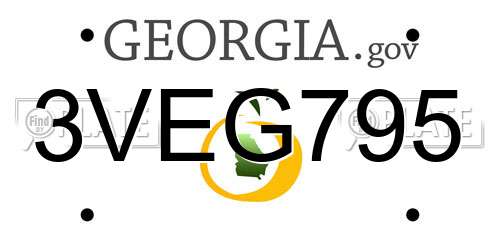 3VEG795 Georgia License Plate