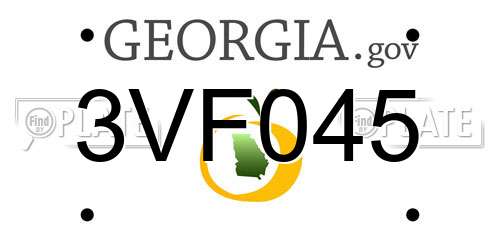 3VF045 Georgia License Plate