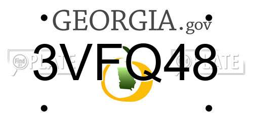 3VFQ48 Georgia License Plate