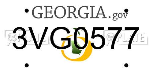 3VG0577 Georgia License Plate