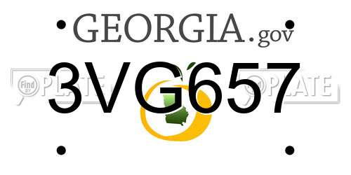 3VG657 Georgia License Plate