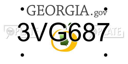 3VG687 Georgia License Plate