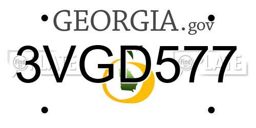 3VGD577 Georgia License Plate