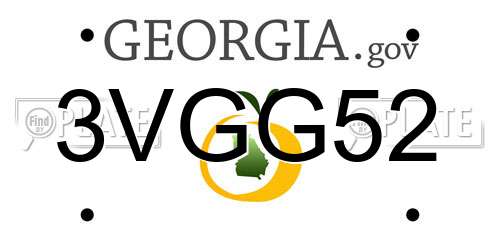 3VGG52 Georgia License Plate