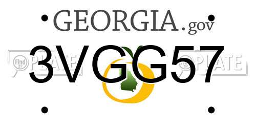 3VGG57 Georgia License Plate