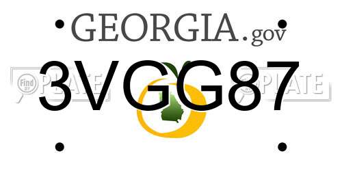 3VGG87 Georgia License Plate
