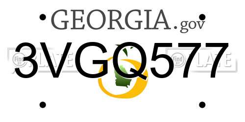 3VGQ577 Georgia License Plate