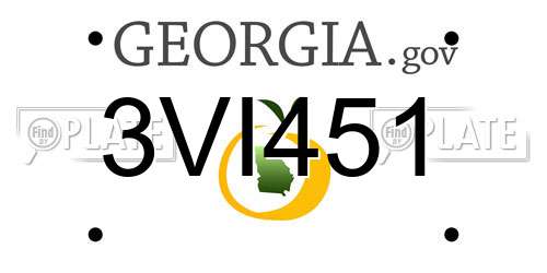 3VI451 Georgia License Plate