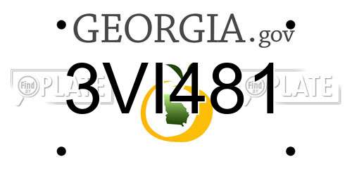 3VI481 Georgia License Plate