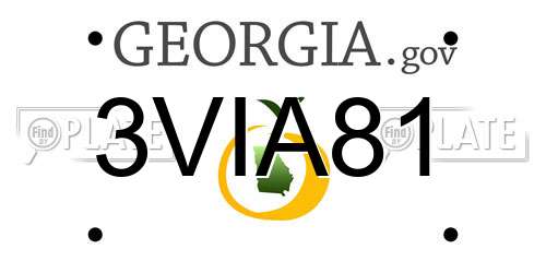 3VIA81 Georgia License Plate