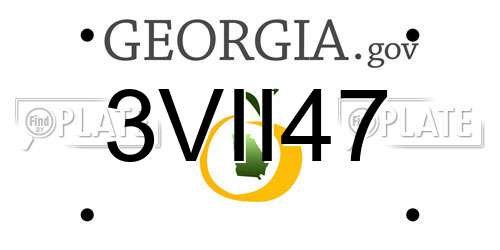 3VII47 Georgia License Plate