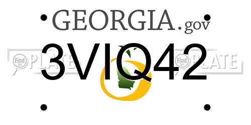 3VIQ42 Georgia License Plate