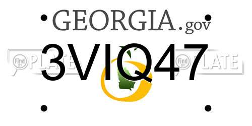 3VIQ47 Georgia License Plate