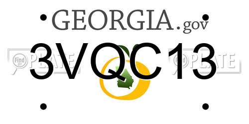 3VQC13 Georgia License Plate